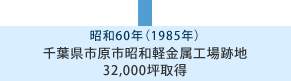 昭和60年 千葉県市原市昭和軽金属工場跡地32,000坪取得